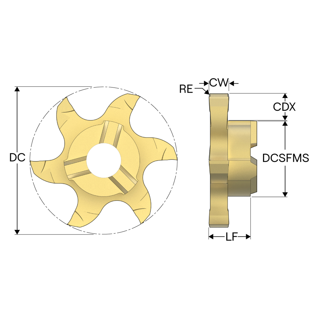 Seco Tools 10270281 | R335.14-397040.12Z6-M03 39.70mm Cutting Diameter x 13.50mm Cutting Depth Maximum x 6.00mm Functional Length 6 Cutting Edge PVD Coated Carbide F32M Grade R335.14 Groove Milling Tip Insert
