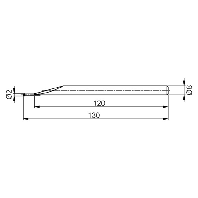 Fowler 54-194-907-0 | 2.00mm Diameter x 8.00mm Shank x 130.00mm Length Ball Probe Tungsten