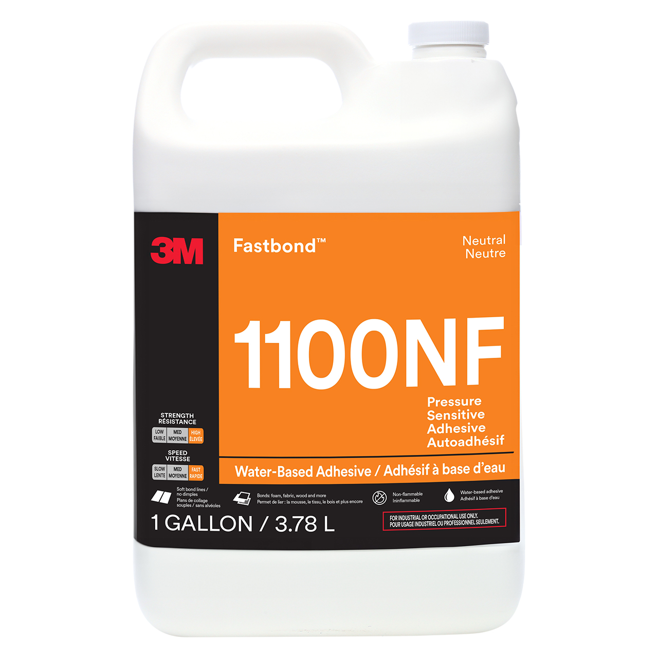 3M 7100314409 | Fastbond 1100NF 1.00 gal Container Fabric Foam Adhesive - Gallon 4 Each/Case