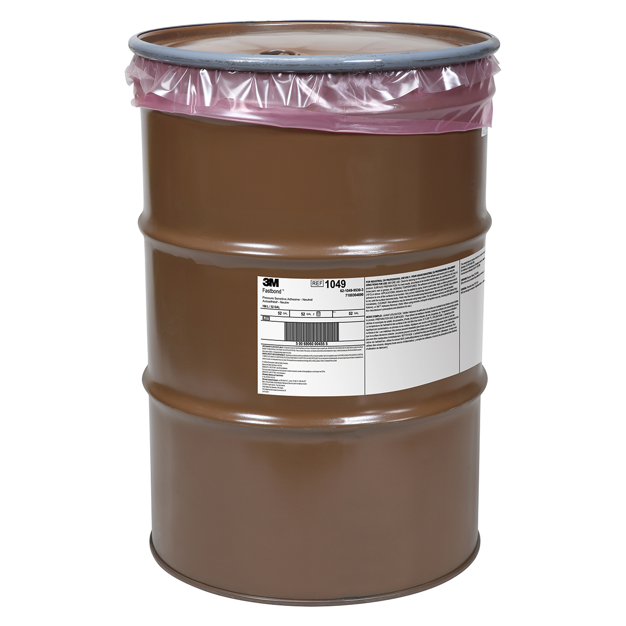 3M 7100304690 | Fastbond 1049 55.00 gal Container High Performance Cardboard Pressure Sensitive Adhesive - Neutral