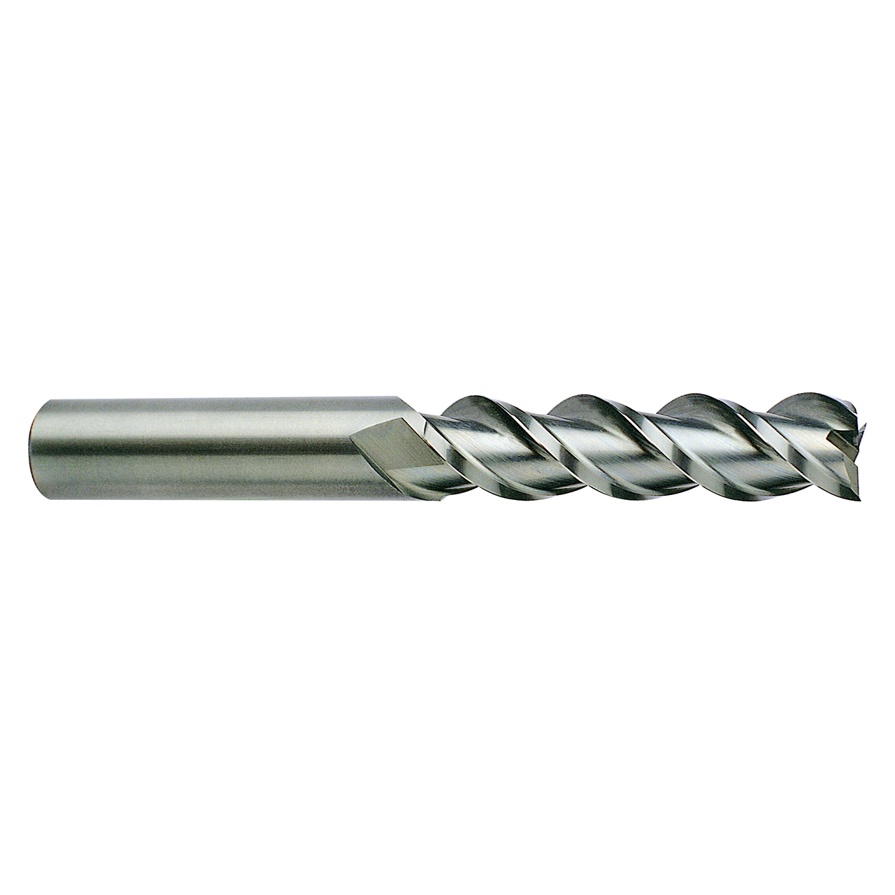 YG1 36573-060 | 1/4" Diameter x 1/4" Shank x 1-1/4" LOC x 3-1/4" OAL x 45 Degree Helix Angle 3 Flute Bright Coated Carbide E5982 Square End Mill