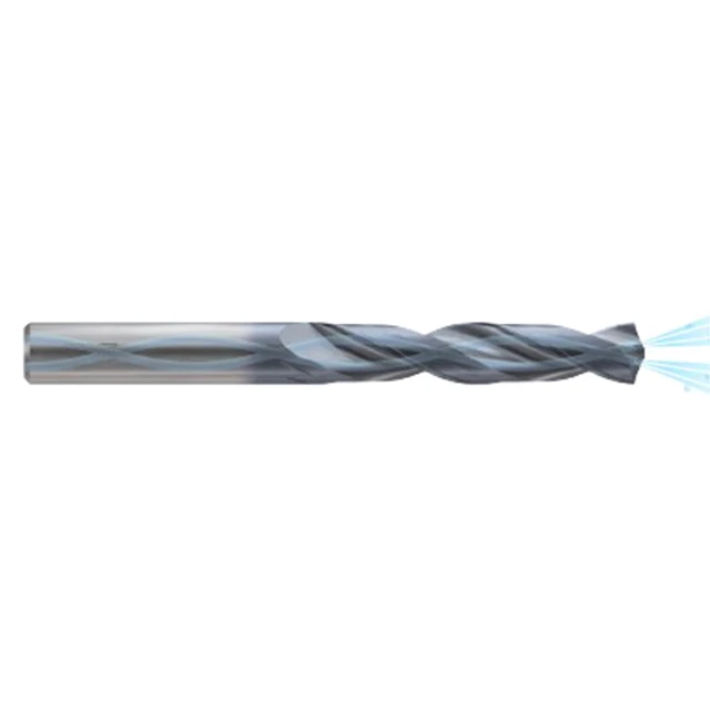 YG1 DTX424009F | 3.57mm Diameter x 6.00mm Shank x 28.00mm Flute Length x 66.00mm OAL x 140 Degree Point Angle 2 Flute RCH Coated Carbide DTX424 Dream Drill