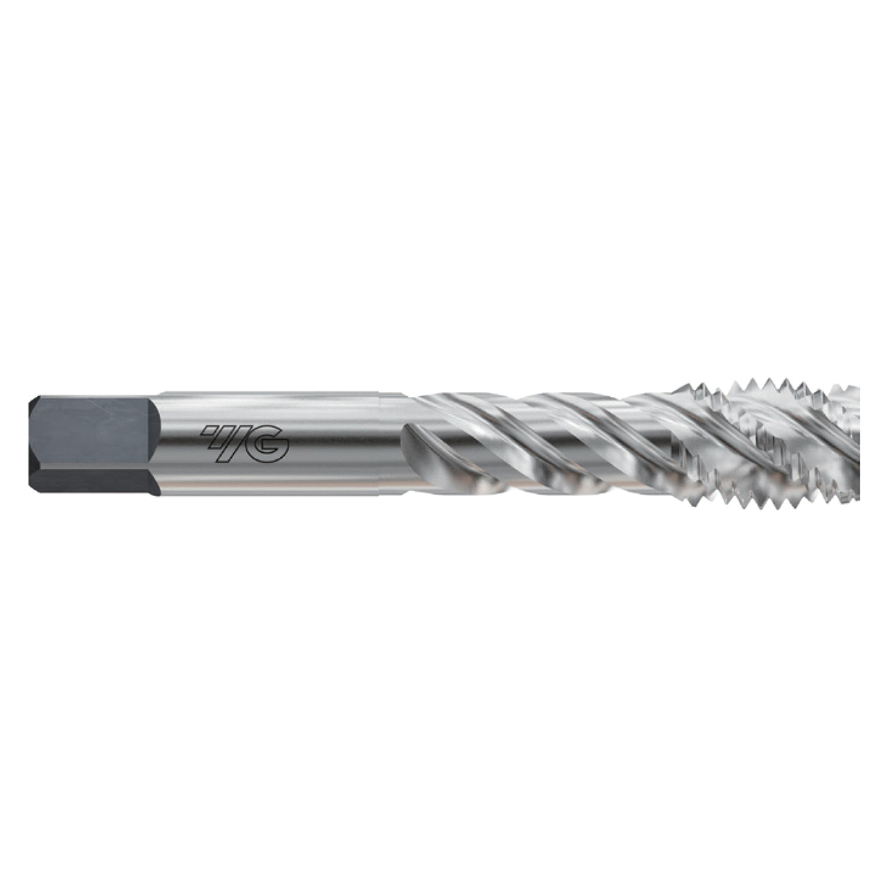 YG1 T7406182 | UNF #4 - 48 Size x 0.276" Thread Length x 0.141" Shank x 2.000" OAL x 50 Degree Helix Angle H2 Bottoming Chamfer 3 Flute Bright Coated HSS T7406 Spiral Flute STI Tap