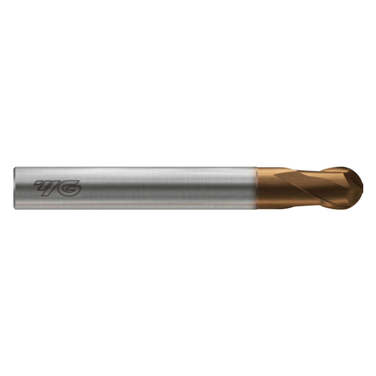 YG1 HPK46050 | 0.197" Diameter x 0.236" Shank x 0.197" LOC x 1.969" OAL 30 Degree Helix Angle 2 Flute C Coated Carbide Ball End Mill