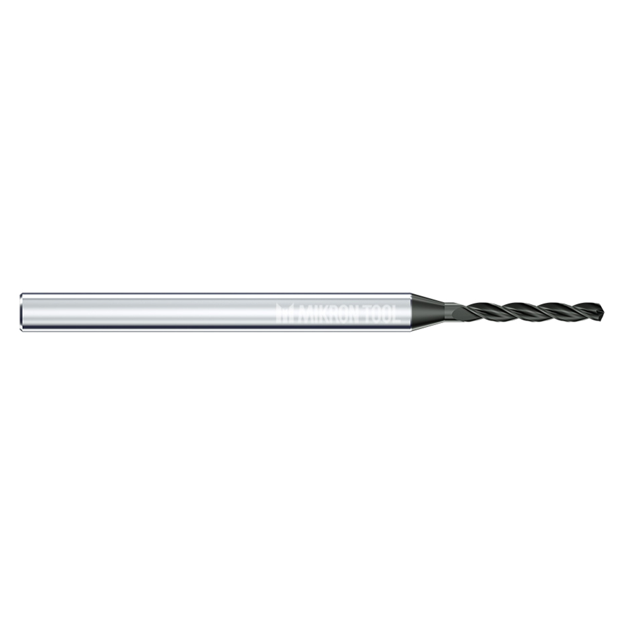 Mikron Tool 2.CD.050165.A | CrazyDrill Alu 0.40 - 3.00mm Diameter Range x 3.00mm Shank x 8.25mm LOC x 50.50mm OAL 3 Flute DLC Coated Drill Bit