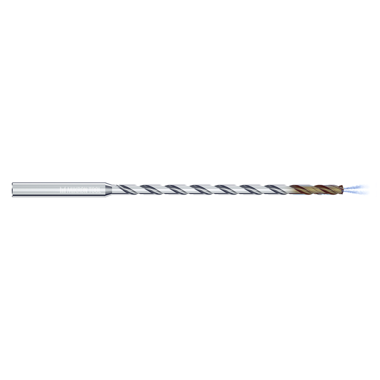 Mikron Tool 2.CD.200235.IC | CrazyDrill Cool SST-Inox 1.00 - 6.35mm Diameter Range x 4.00mm Shank x 47.00mm LOC x 98.00mm OAL 2 Flute eXedur SNP Coated Pilot Drill