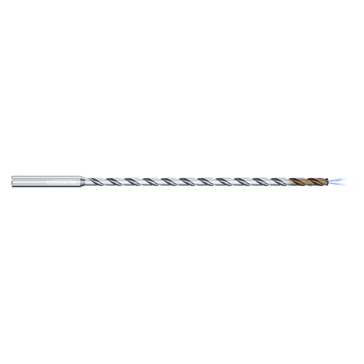 Mikron Tool 2.CD.300200.IC | CrazyDrill Cool SST-Inox 1.45 - 6.35mm Diameter Range x 4.00mm Shank x 60.00mm LOC x 110.00mm OAL 2 Flute eXedur SNP Coated Pilot Drill