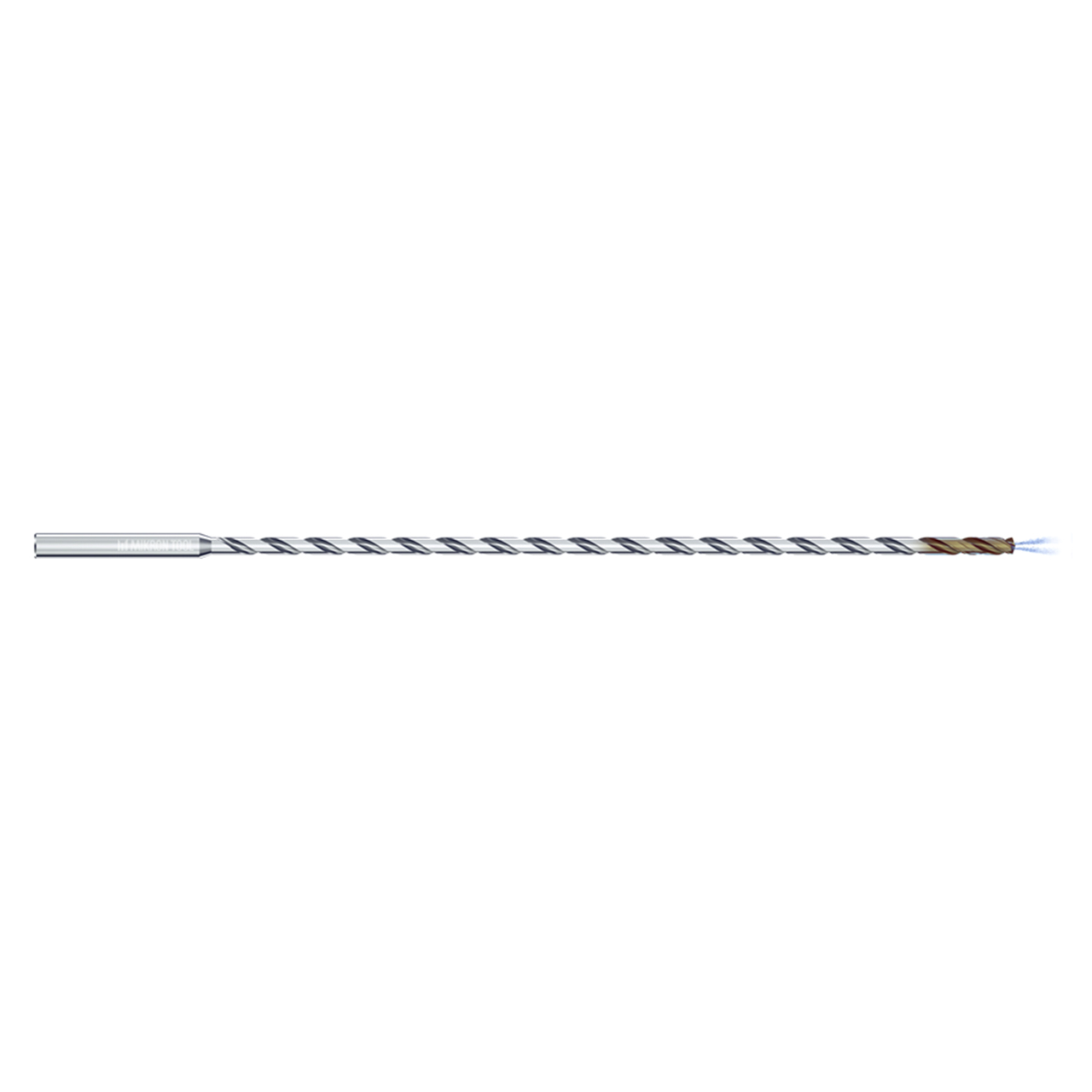 Mikron Tool 2.CD.400275.IC | CrazyDrill Cool SST-Inox 2.00 - 6.35mm Diameter Range x 4.00mm Shank x 110.00mm LOC x 162.00mm OAL 2 Flute eXedur SNP Coated Pilot Drill