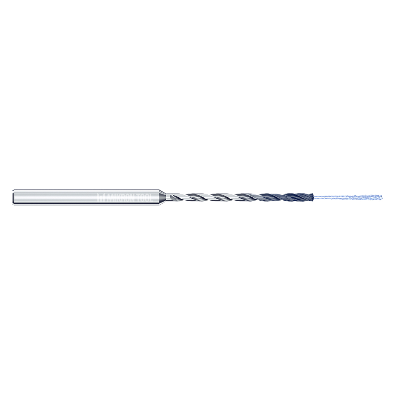 Mikron Tool 2.CD.150225.XL | CrazyDrill Cool XL 1.00 - 6.00mm Diameter Range x 4.00mm Shank x 33.75mm LOC x 80.00mm OAL 2 Flute eXedur SL Coated Pilot Drill