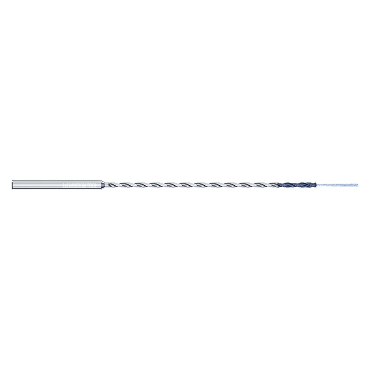 Mikron Tool 2.CD.400265.XL | CrazyDrill Cool XL 2.00 - 6.00mm Diameter Range x 4.00mm Shank x 106.00mm LOC x 153.00mm OAL 2 Flute eXedur SL Coated Pilot Drill