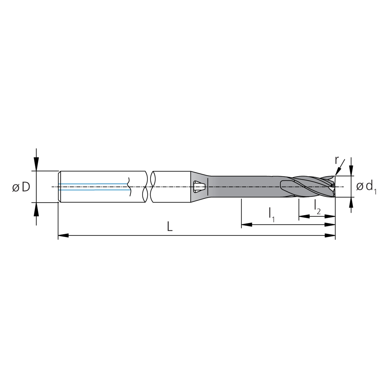 Mikron Tool 2.CMC42.C2Z3.300.1 | CrazyMill Cool 1.00 - 8.00mm Diameter Range x 6.00mm Shank x 15.00mm LOC x 55.00mm OAL x 0.20mm Radius 3 Flute eXedur SNP Coated Corner Radius End Mill