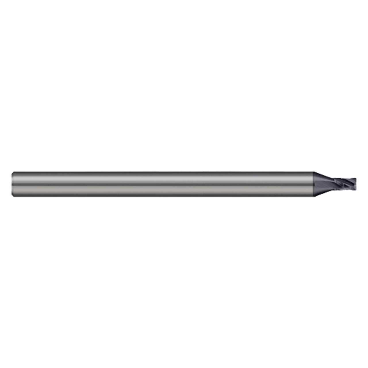 Harvey Tool 677178-C3 | 0.078" Cutter Diameter x 1/8" Shank x 0.117" LOC x 1-1/2" OAL x 0.010" Radius 4 Flute C3 Coated Carbide Miniature Corner Radius End Mill