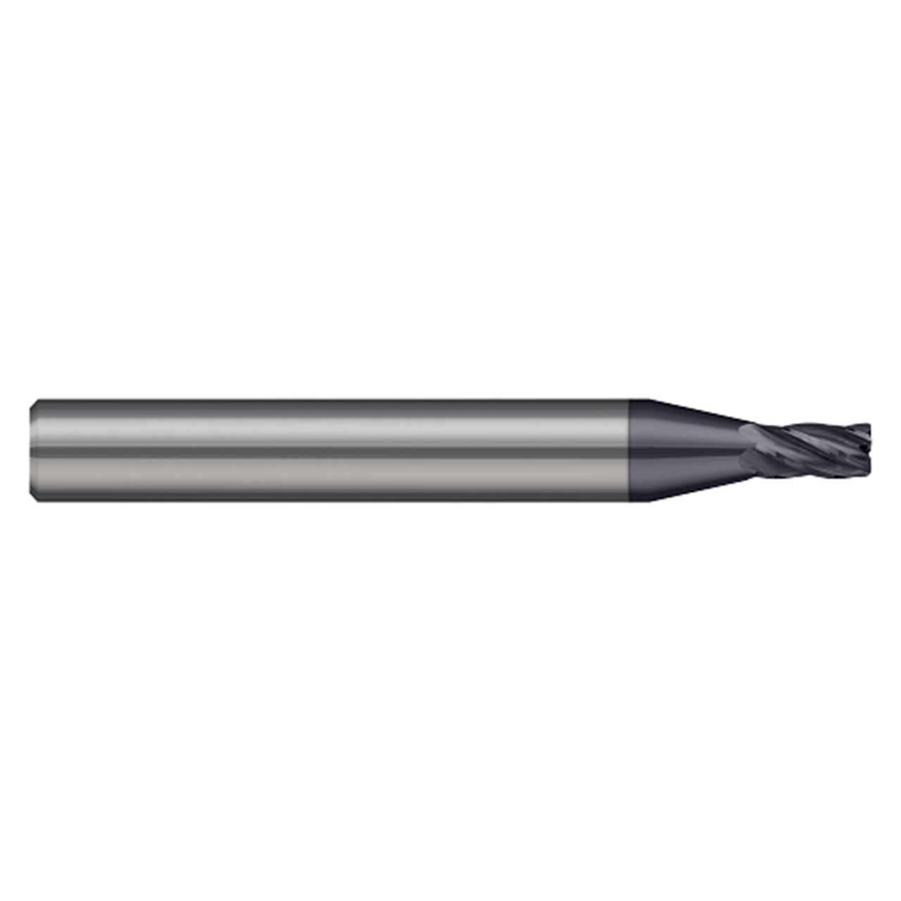 Harvey Tool 719430-C3 | 0.250" Cutter Diameter x 1/4" Shank x 0.375" LOC x 2-1/2" OAL x 0.030" Radius 5 Flute C3 Coated Carbide Miniature Corner Radius End Mill