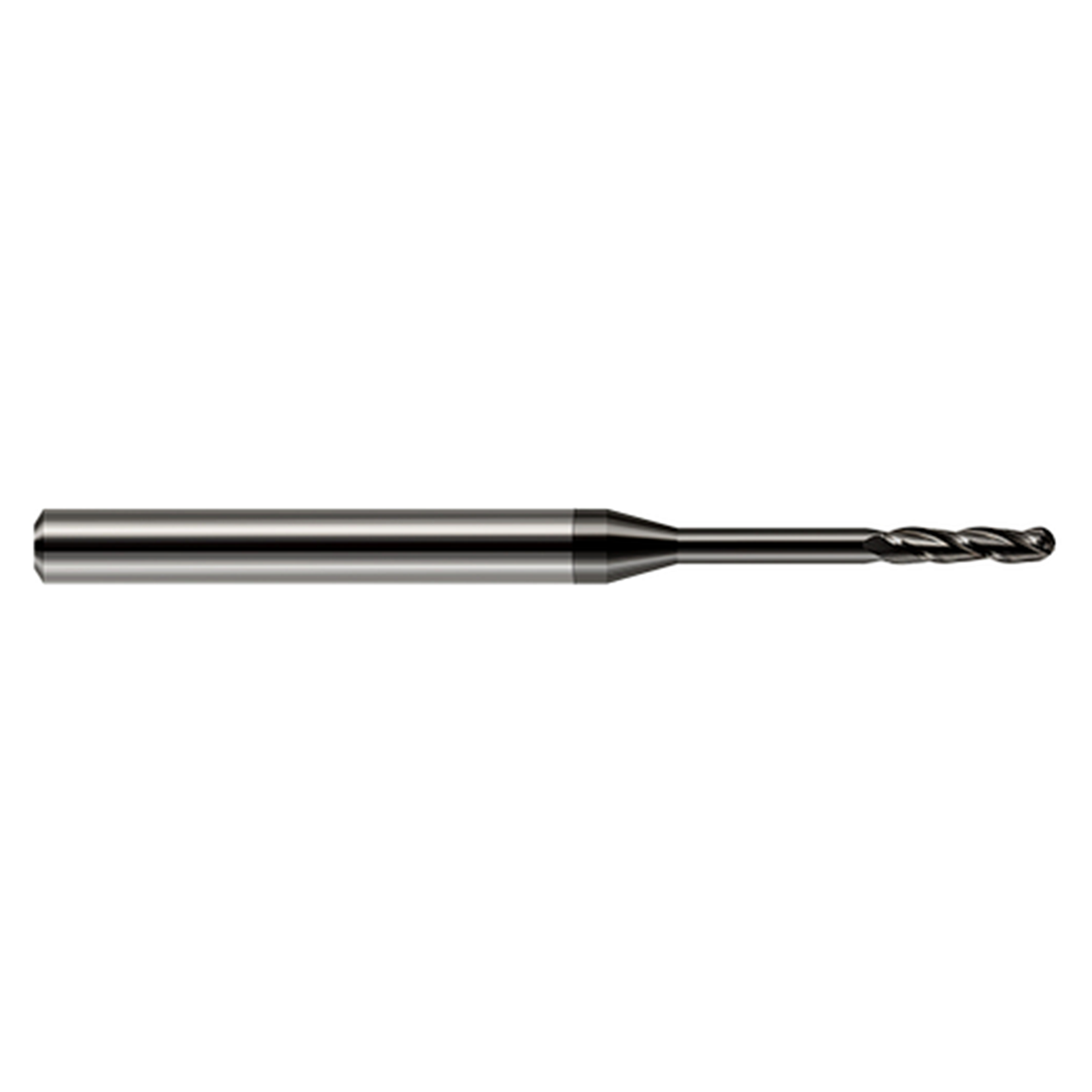 Harvey Tool 750410-C4 | 0.010" Cutter Diameter x 0.050" LOC x 1/8" Shank x 2-1/2" OAL 3 Flute C4 Coated Carbide Miniature Ball End Mill