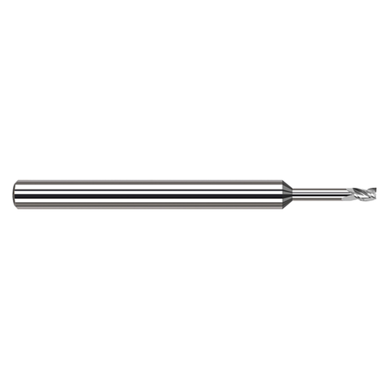 Harvey Tool 753620 | 0.020" Cutter Diameter x 0.030" LOC x 1/8" Shank x 2-1/2" OAL 4 Flutes Uncoated Carbide Miniature Square End Mill