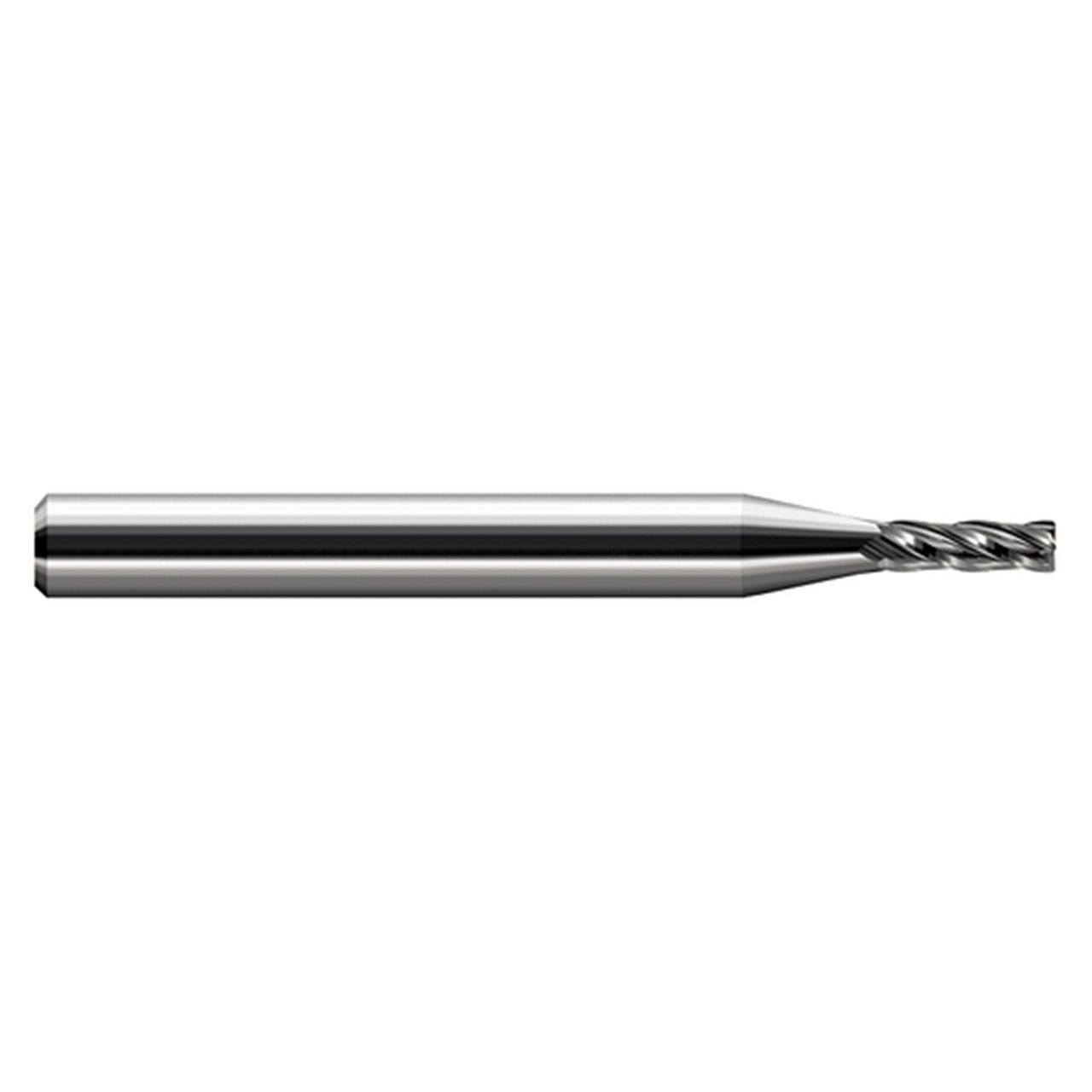 Harvey Tool 966902 | 0.109" Cutter Diameter x 1/8" Shank x 0.327" LOC x 1-1/2" OAL x 0.012" Radius 4 Flute Uncoated Carbide Miniature Corner Radius End Mill