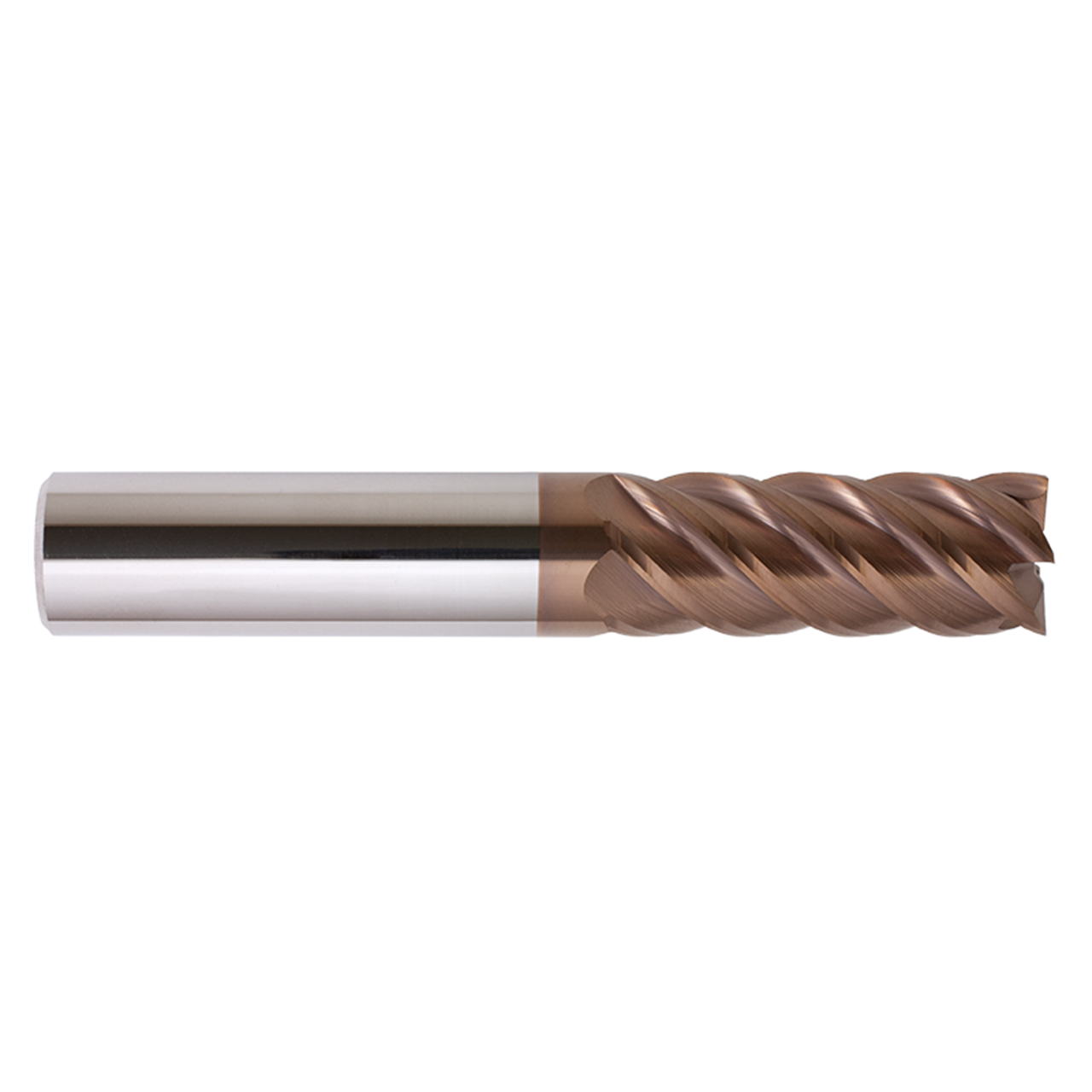 Garr Tool 21560 | 10.00mm Diameter x 10.000" Shank x 22.00mm LOC x 70.00mm OAL x 45 Degree Helix Angle 5 Flute DURANA Coated Square End Mill