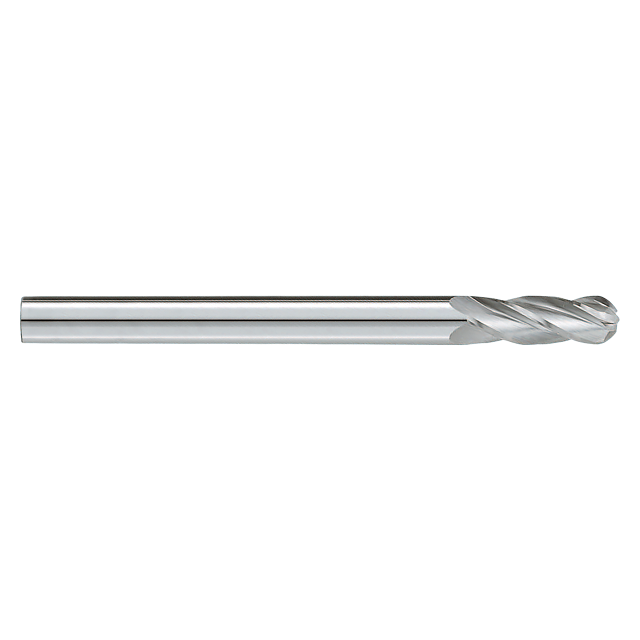 Garr Tool 99240 | 12.00mm Diameter x 12.000" Shank x 50.00mm LOC x 100.00mm OAL x 30 Degree Helix Angle 4 Flute Ball End Mill