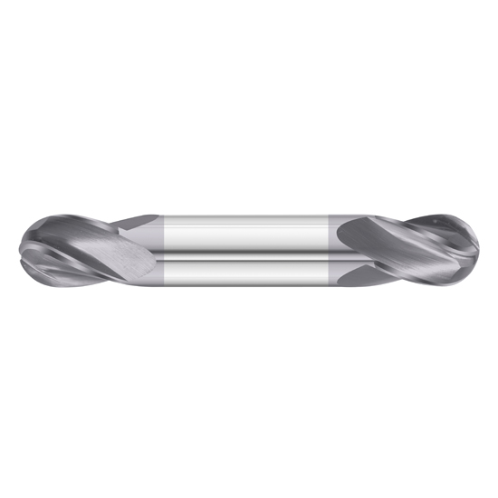 Fullerton Tool 36045 | 3/32" Diameter x 1/8" Shank x 3/16" LOC x 1-1/2" OAL 4 Flute TiAlN Solid Carbide Ball End Mill