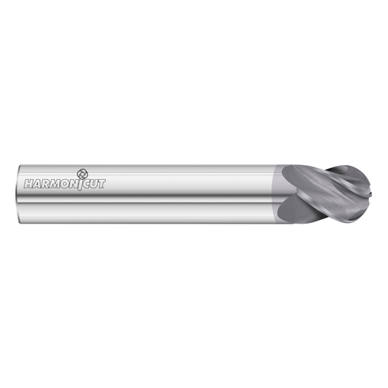 Fullerton Tool 34928 | 3/8" Diameter x 3/8" Shank x 1/2" LOC x 2-1/2" OAL 4 Flute FC18 Solid Carbide Ball End Mill