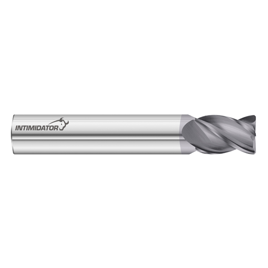 Fullerton Tool 34351 | Intimidator Series 1/4" Diameter, 3/8" Length of Cut, 1/4" Shank, 0.010" Chamfer, 2" Overall Solid Carbide FC18 Coated Corner Chamfer End Mill