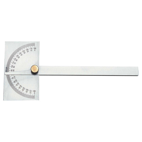 STM 606150 6" Length x 180 Degree Rectangular Head Protractor with Arm All Industrial Tool