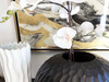 Black Mango Wood Collection - Honeycomb Bagel Shape Centerpiece