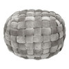 Izzy Pouf  Charcoal or Chartreuse Thick Cable Weave