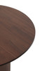 Teak Geometric Sculpted Round Side Table
