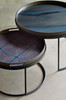 Midnight Linear Squares Glass Tray 19"