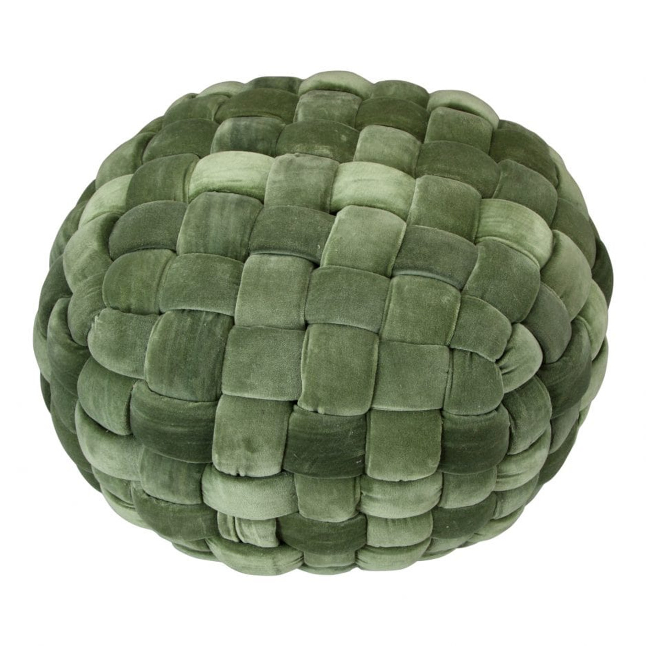 Izzy Pouf  Charcoal or Chartreuse Thick Cable Weave
