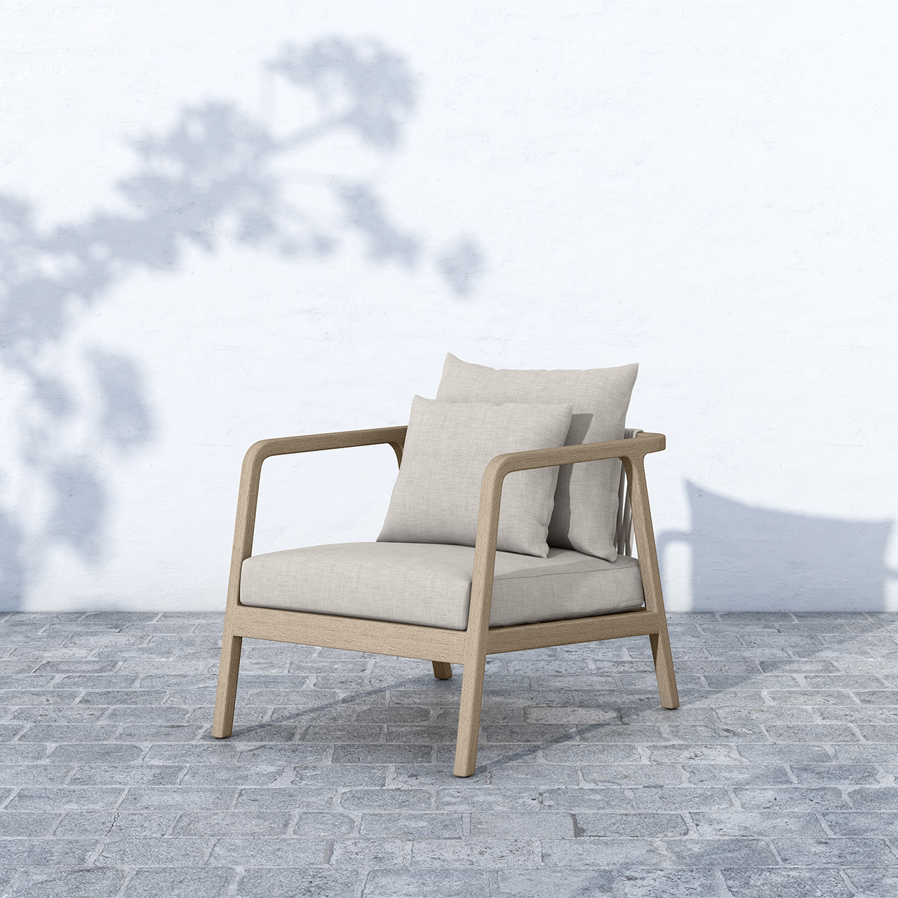 La Palma Teak Outdoor Lounge Chair - Washed Brown