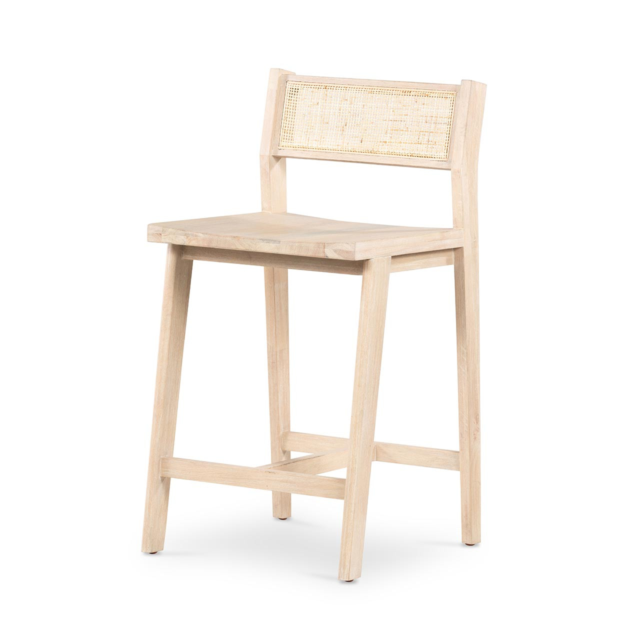 Brisbane Woven Cane White Wash Counter Bar Stool