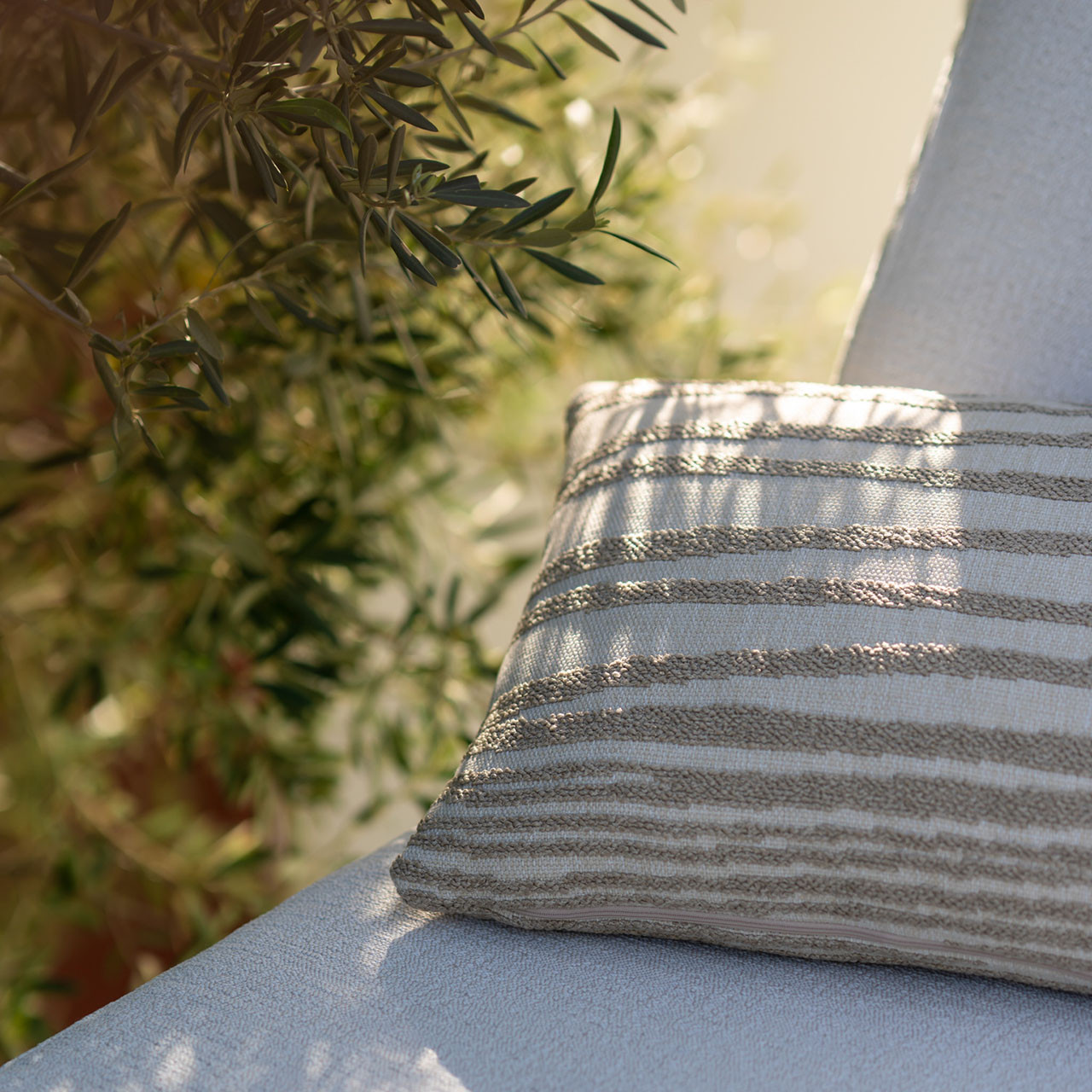 White Stripes Outdoor Pillow