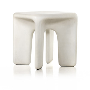 Dea End Table - White Concrete