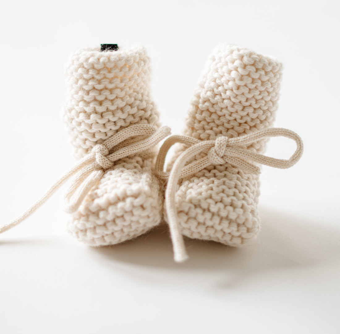 Wool Knit Baby Booties Cream Active Baby Canadian Online Baby