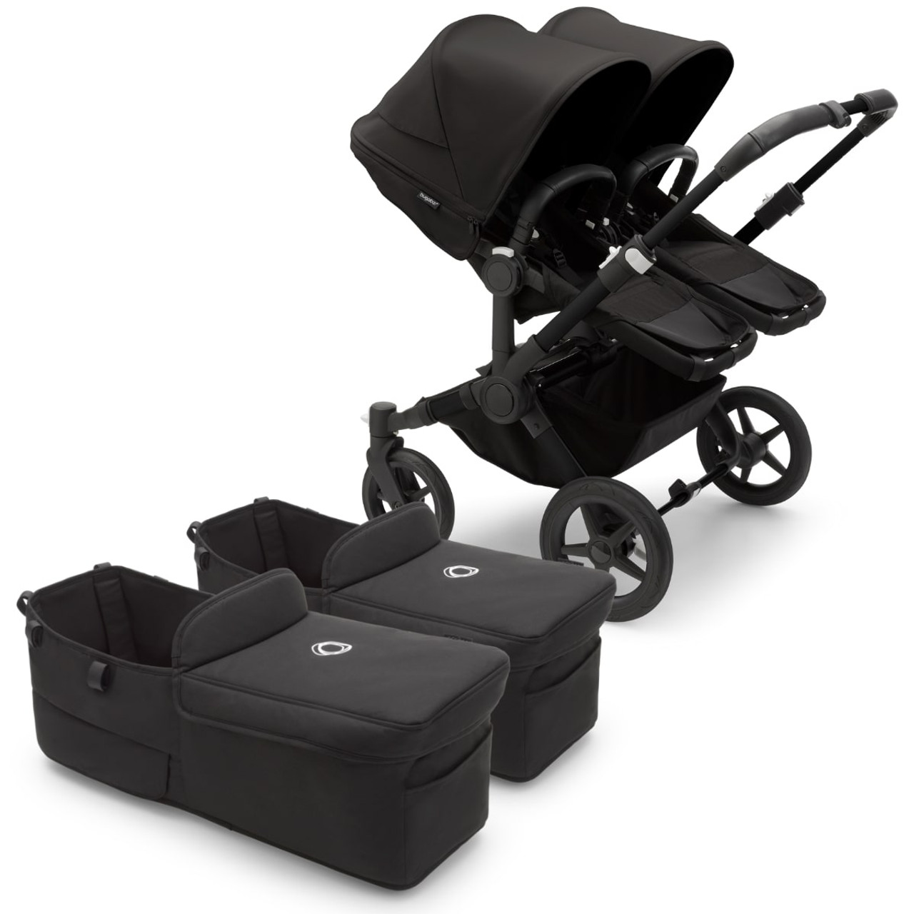 Bugaboo Donkey 5 Twin Complete Set - Black/Midnight Black-Midnight