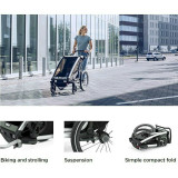 Thule Chariot Lite 1 Bike Trailer Single (2021) - Agave Black; Active Baby Vancouver Canada