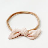 Ribbed Bamboo Little Knot Headband - Dusty Peach
