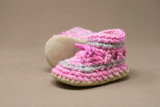 Padraig Cottage Slippers - Pink Stripe