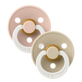 BIBS Pacifiers Colour Latex 2 Pack - Blush Glow/Vanilla Glow