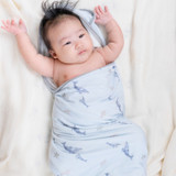 Bamboo Terry Extra Soft Hooded Towel - Whales