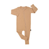 Ribbed Bamboo Footless Sleeper with Fold-Over Cuffs - Amber