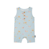 Sleeveless Shortall Romper - Seaside Blue