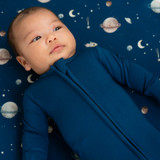 Footed Zipper Sleeper - Deep Blue