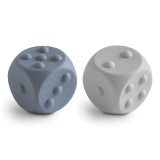 Mushie Dice Press Toy 2 Pack - Tradewinds/Stone Mushie Dice Press Toy 2 Pack - Tradewinds/Stone