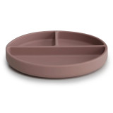 Mushie Divided Silicone Suction Plate - Cloudy Mauve