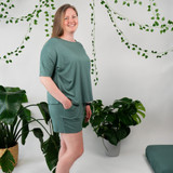 Women's Short Lounge Set  -  Leafy Green