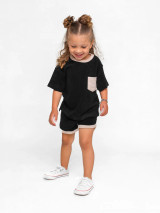 Little Bipsy Terry Cloth Track Short - Black