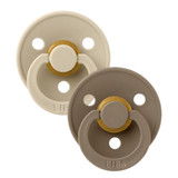BIBS Pacifiers Colour Latex 2 Pack - Vanilla/Dark Oak